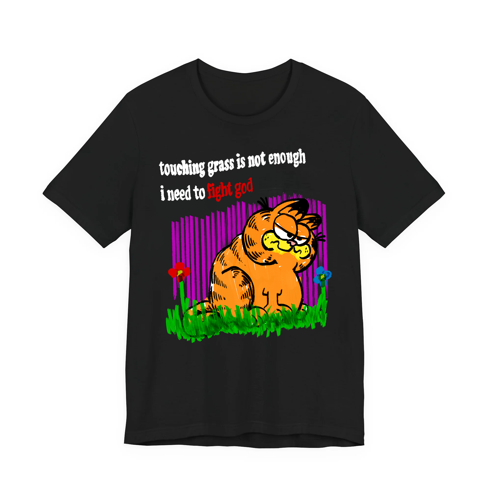 Touch Grass Black Tee