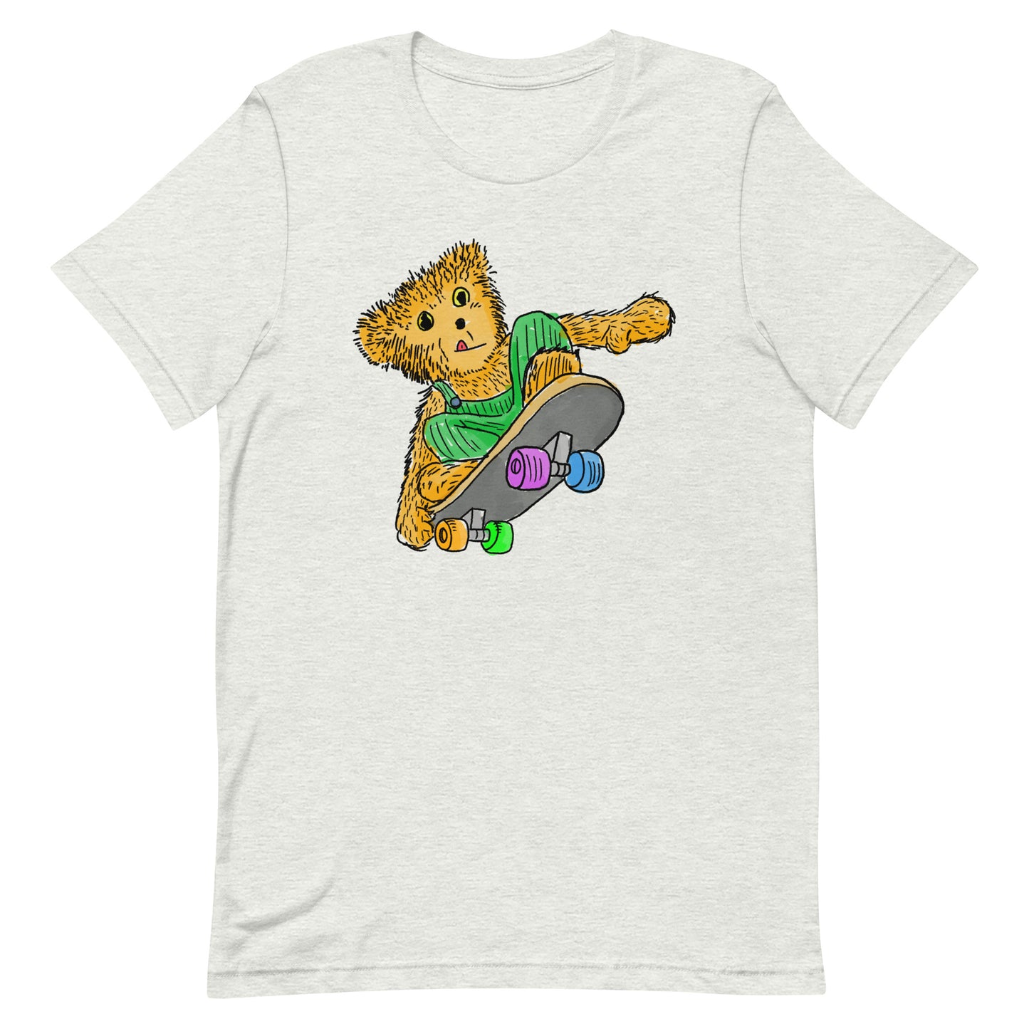 Skateboarding Bear (Bella+Canvas 3001 shirt) Unisex t-shirt