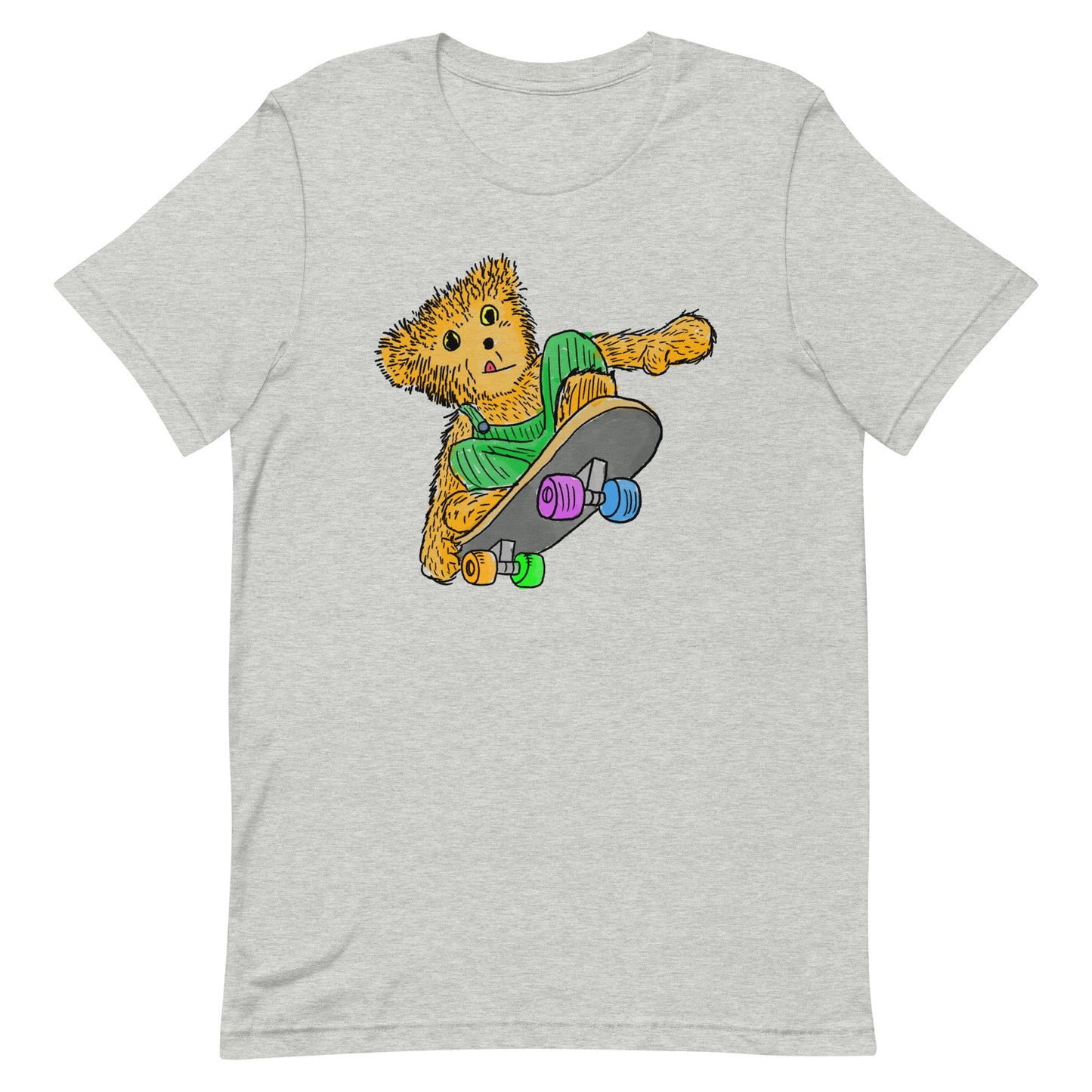 Skateboarding Bear (Bella+Canvas 3001 shirt) Unisex t-shirt