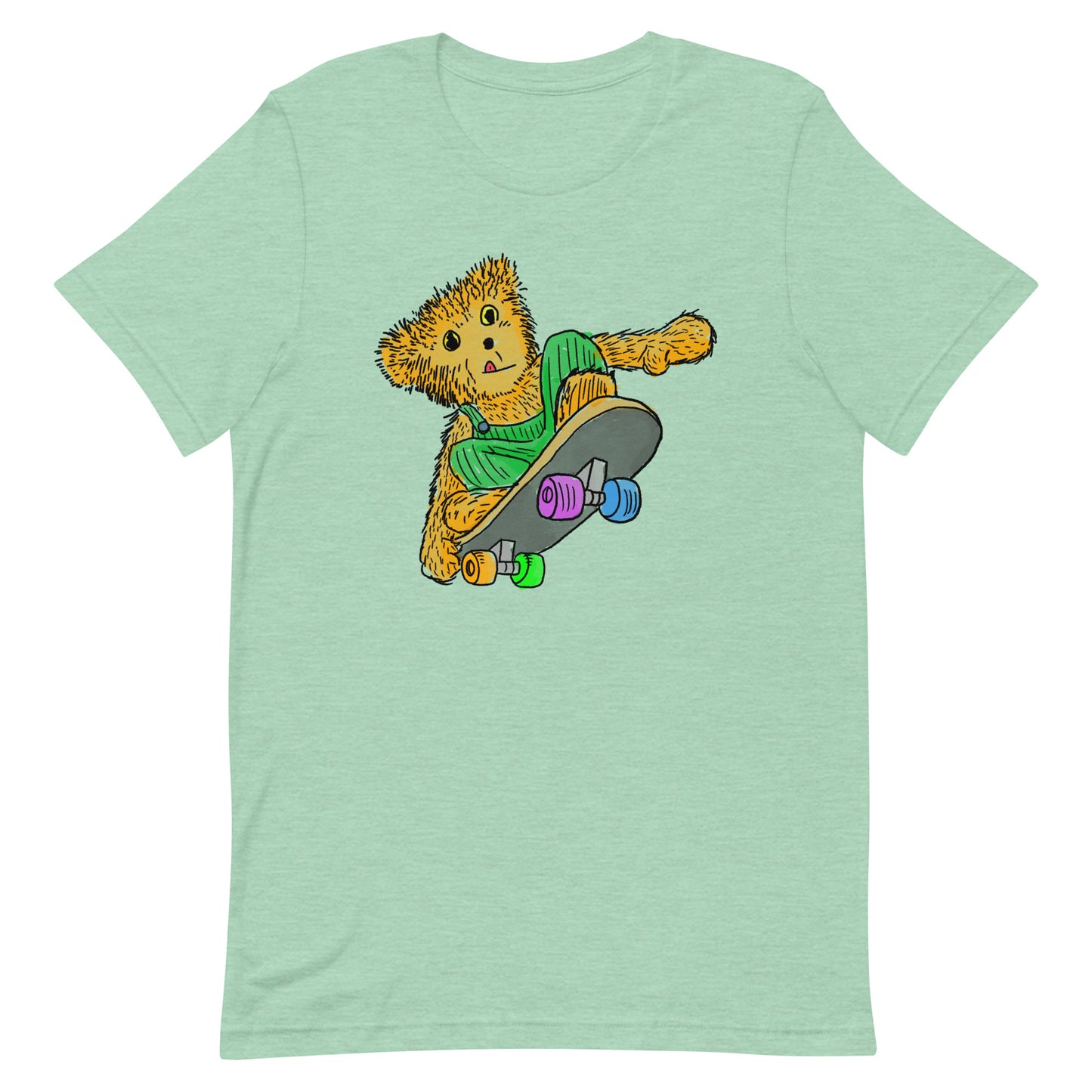 Skateboarding Bear (Bella+Canvas 3001 shirt) Unisex t-shirt