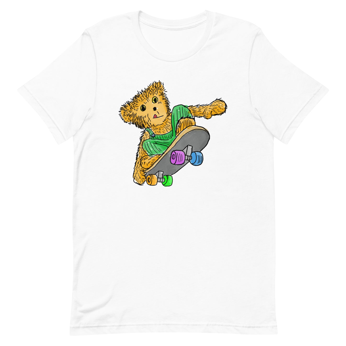 Skateboarding Bear (Bella+Canvas 3001 shirt) Unisex t-shirt