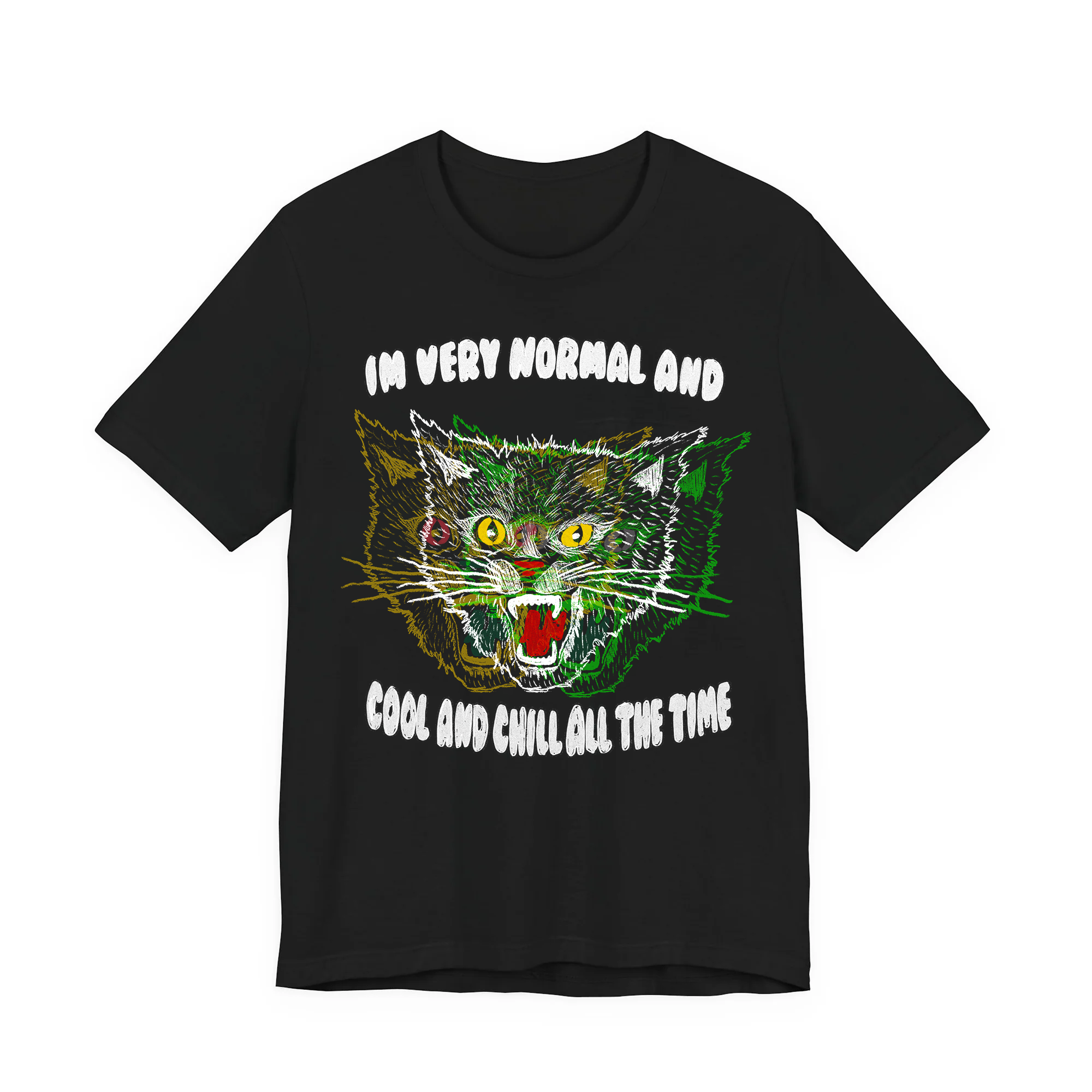 Very Chill Cat Black Tee