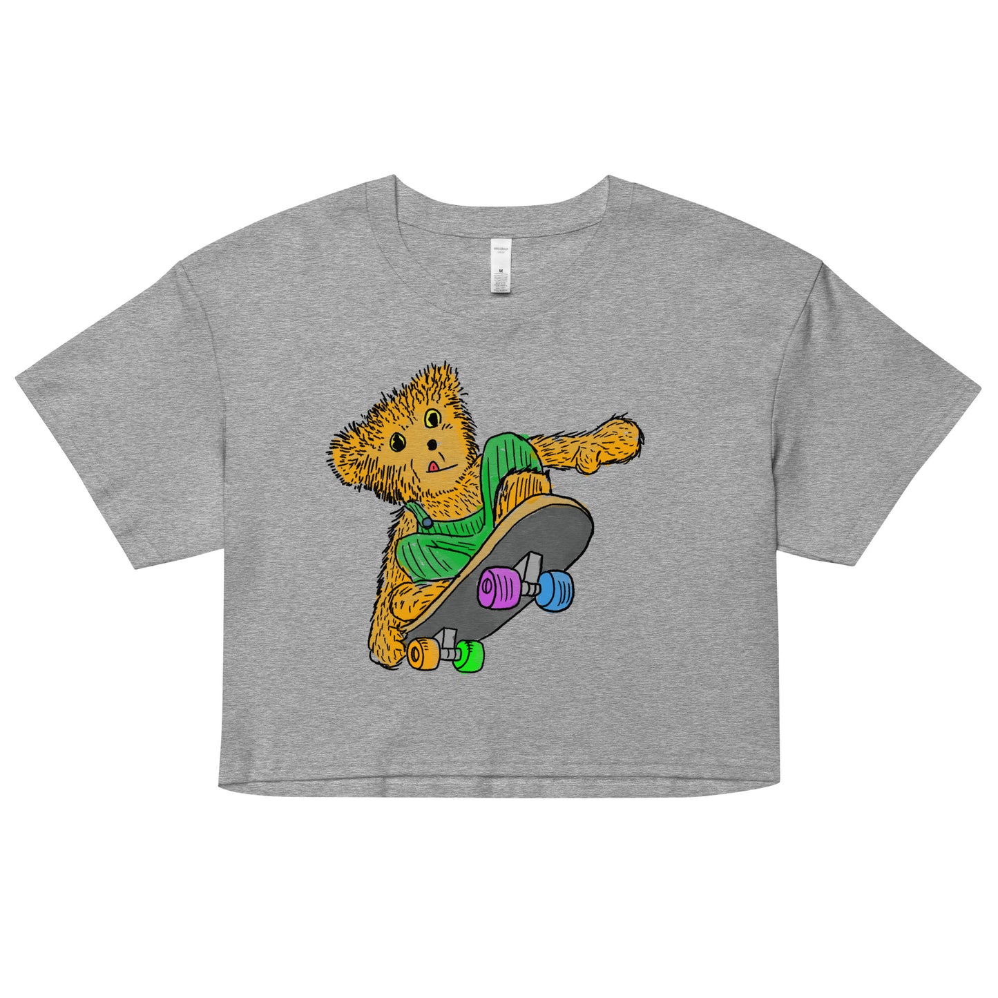 Skateboarding Bear Women’s crop top