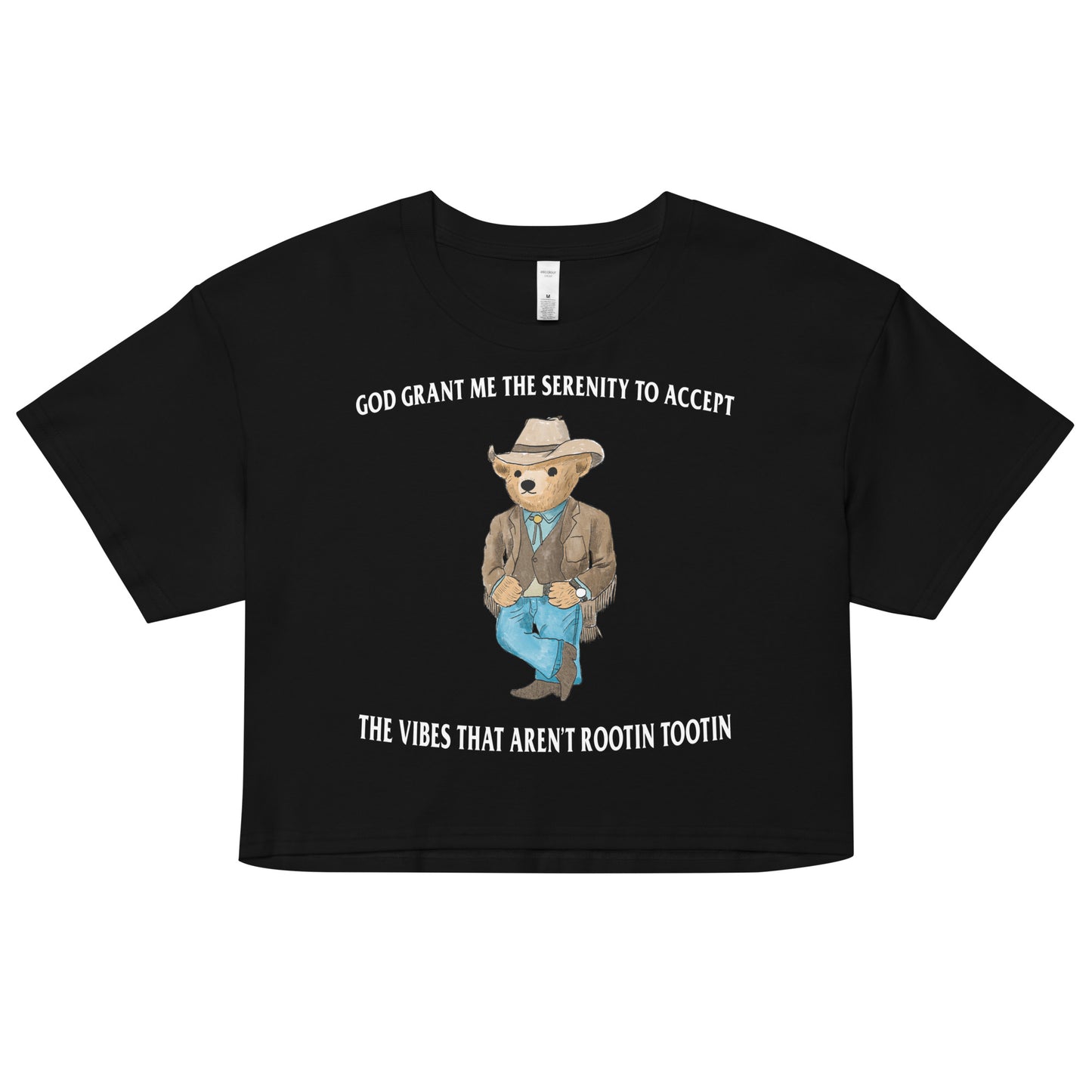 Serenity Bear (Black only) Women’s crop top