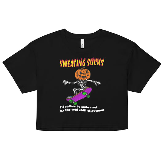 Sweating Sucks (Dark version) Women’s crop top