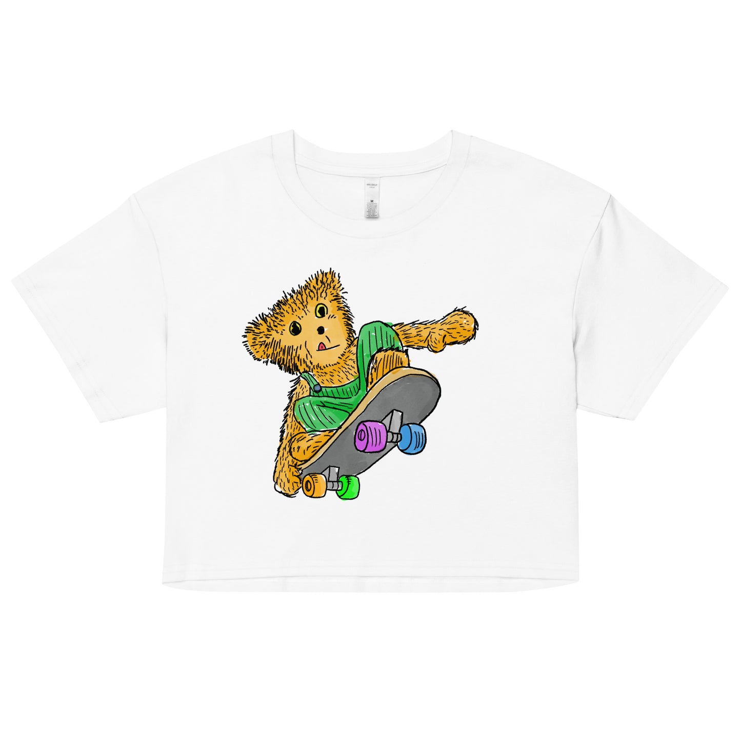 Skateboarding Bear Women’s crop top